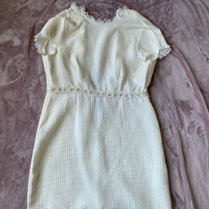 Beige Pearl Detailed Dress | Size: M